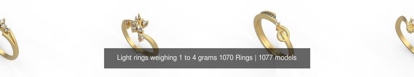 Light rings weighing 1 to 4 grams 1070 Rings 3D Model Collection_1124
