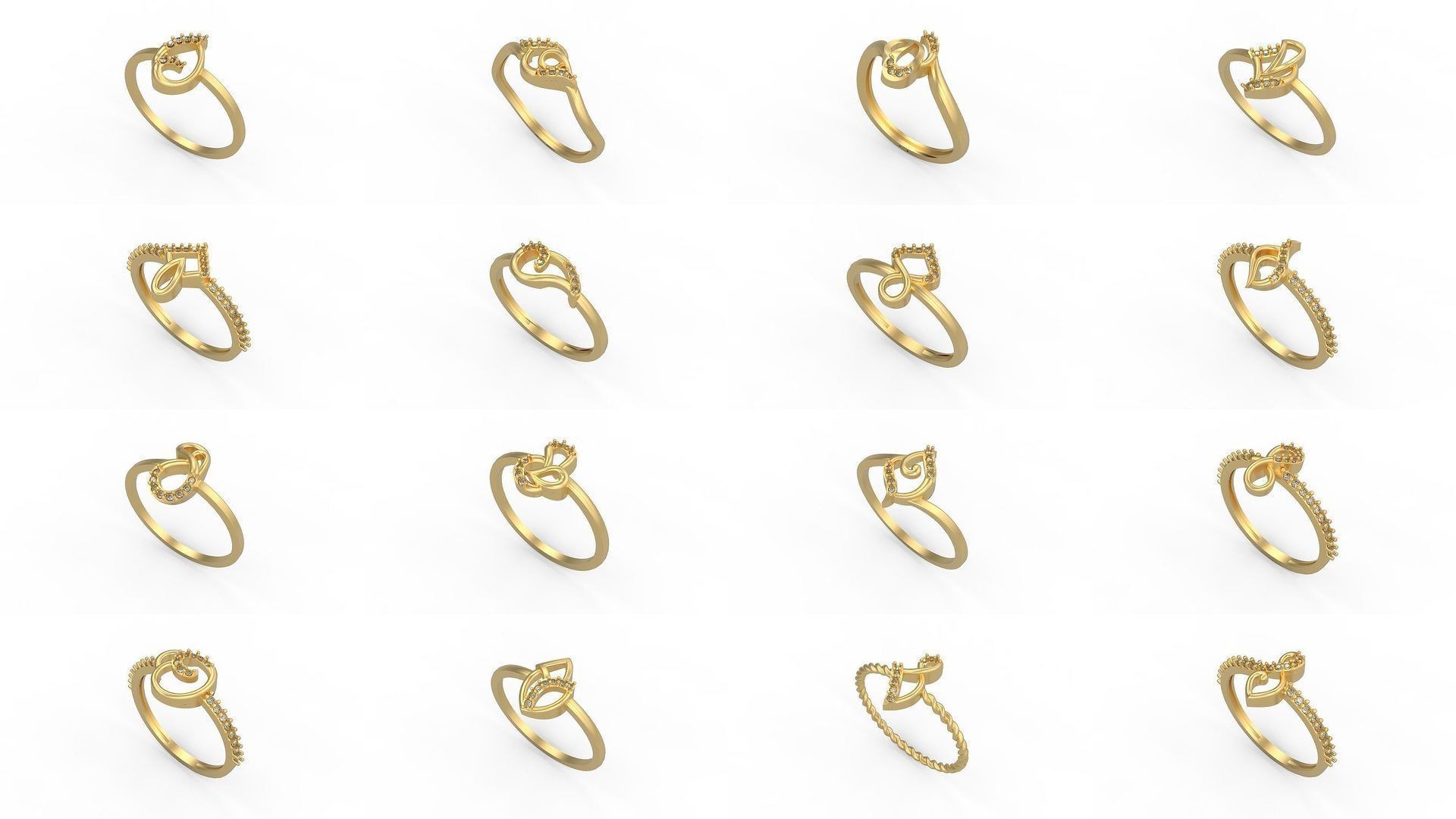 Light rings weighing 1 to 4 grams 1070 Rings 3D Model Collection_529