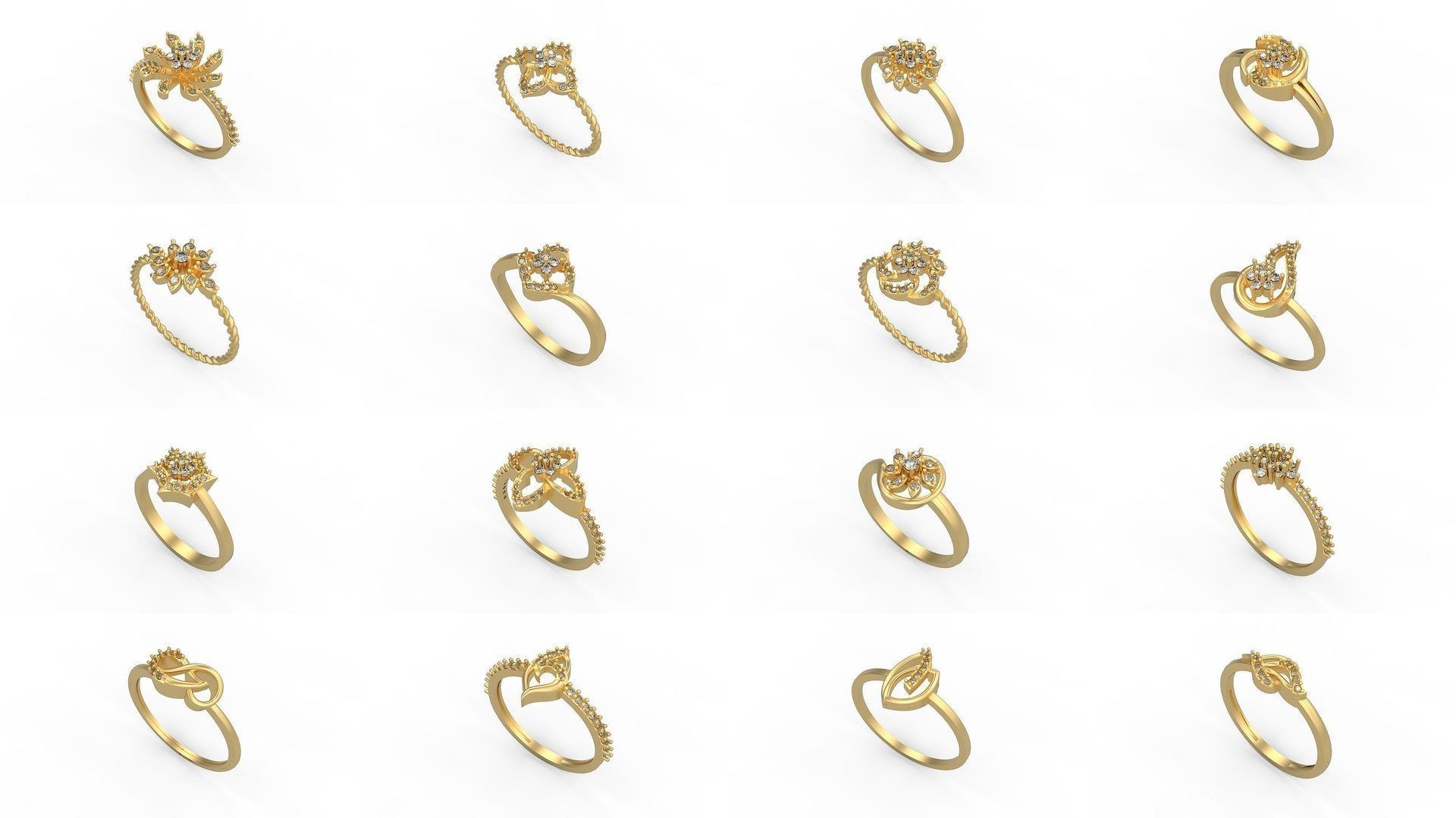 Light rings weighing 1 to 4 grams 1070 Rings 3D Model Collection_483