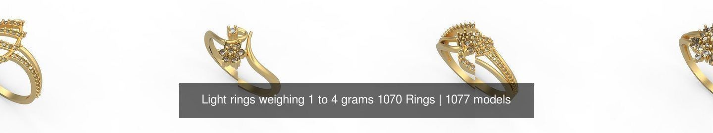Light rings weighing 1 to 4 grams 1070 Rings 3D Model Collection_951