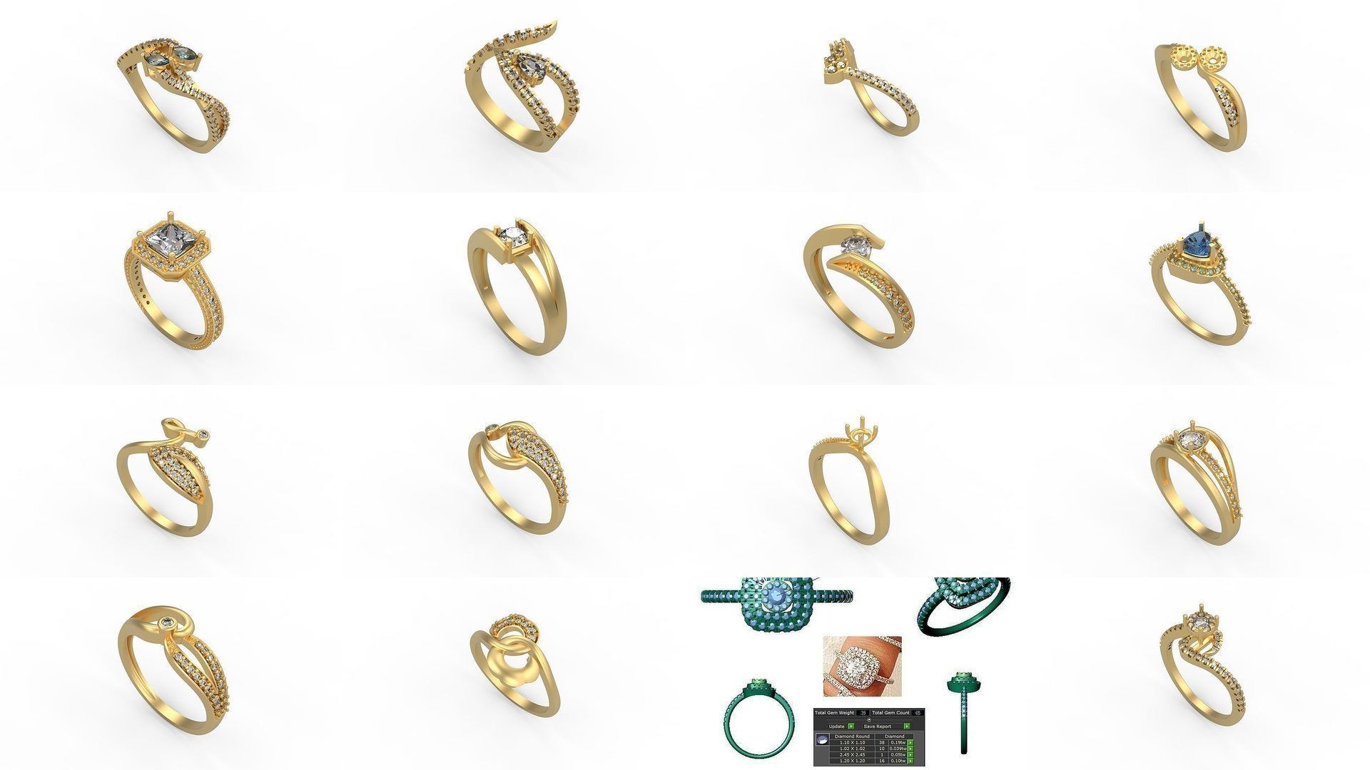 Light rings weighing 1 to 4 grams 1070 Rings 3D Model Collection_1449