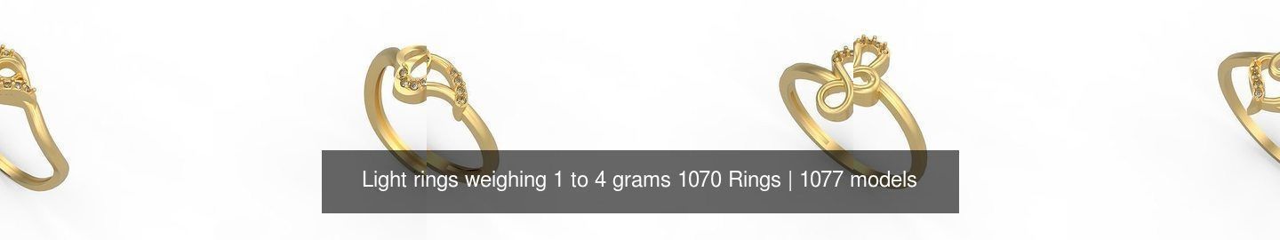 Light rings weighing 1 to 4 grams 1070 Rings 3D Model Collection_547