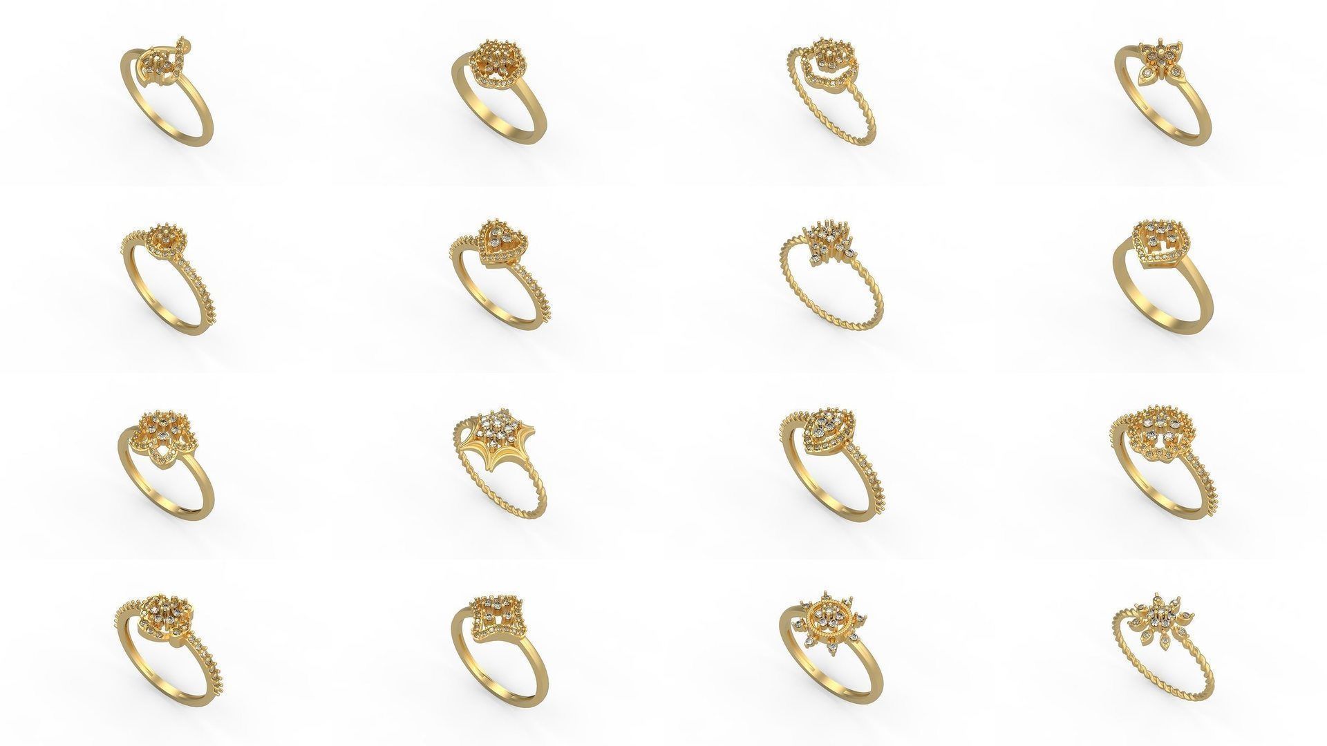 Light rings weighing 1 to 4 grams 1070 Rings 3D Model Collection_435