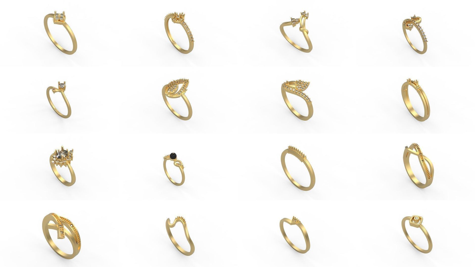 Light rings weighing 1 to 4 grams 1070 Rings 3D Model Collection_96