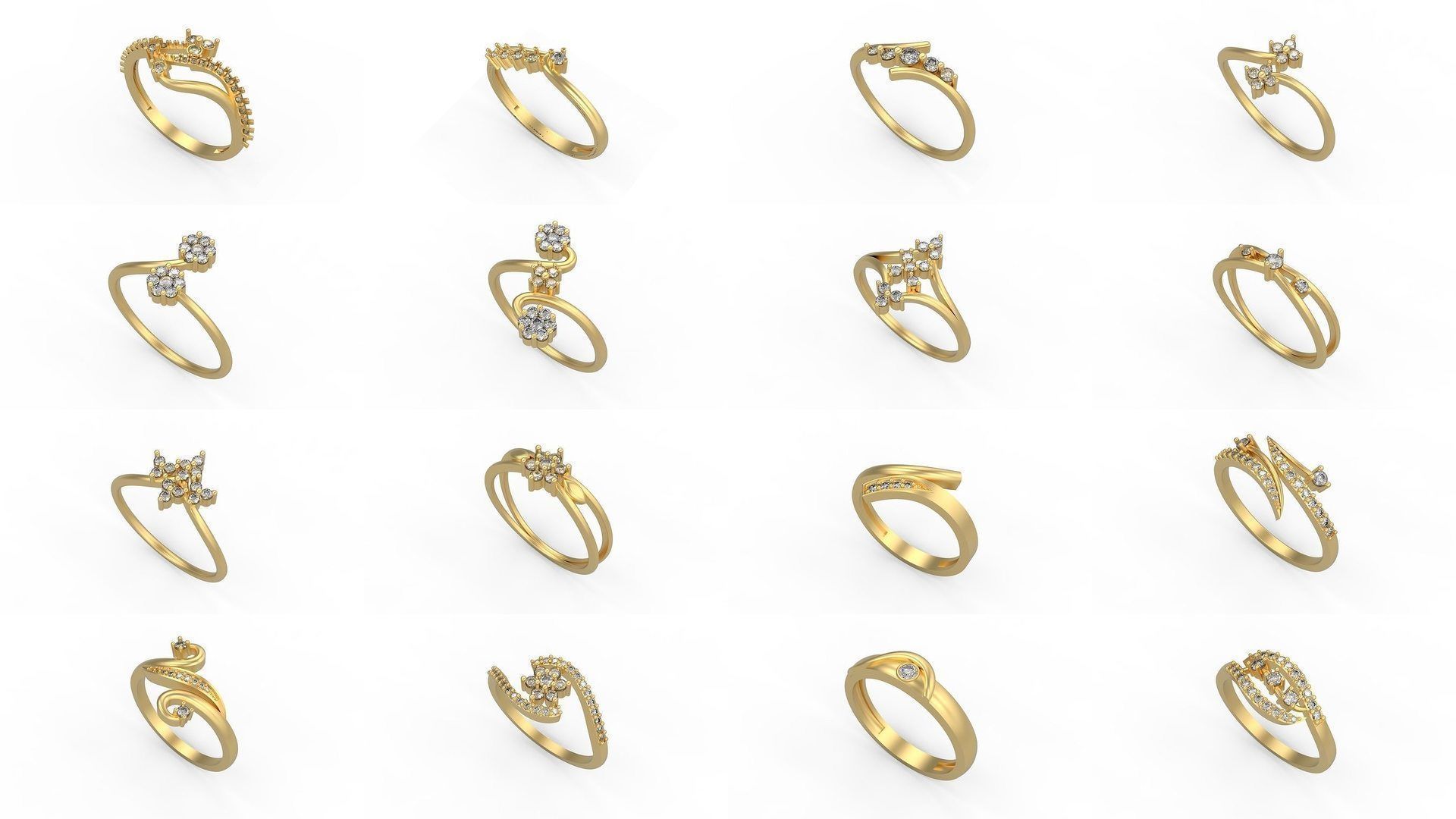 Light rings weighing 1 to 4 grams 1070 Rings 3D Model Collection_725