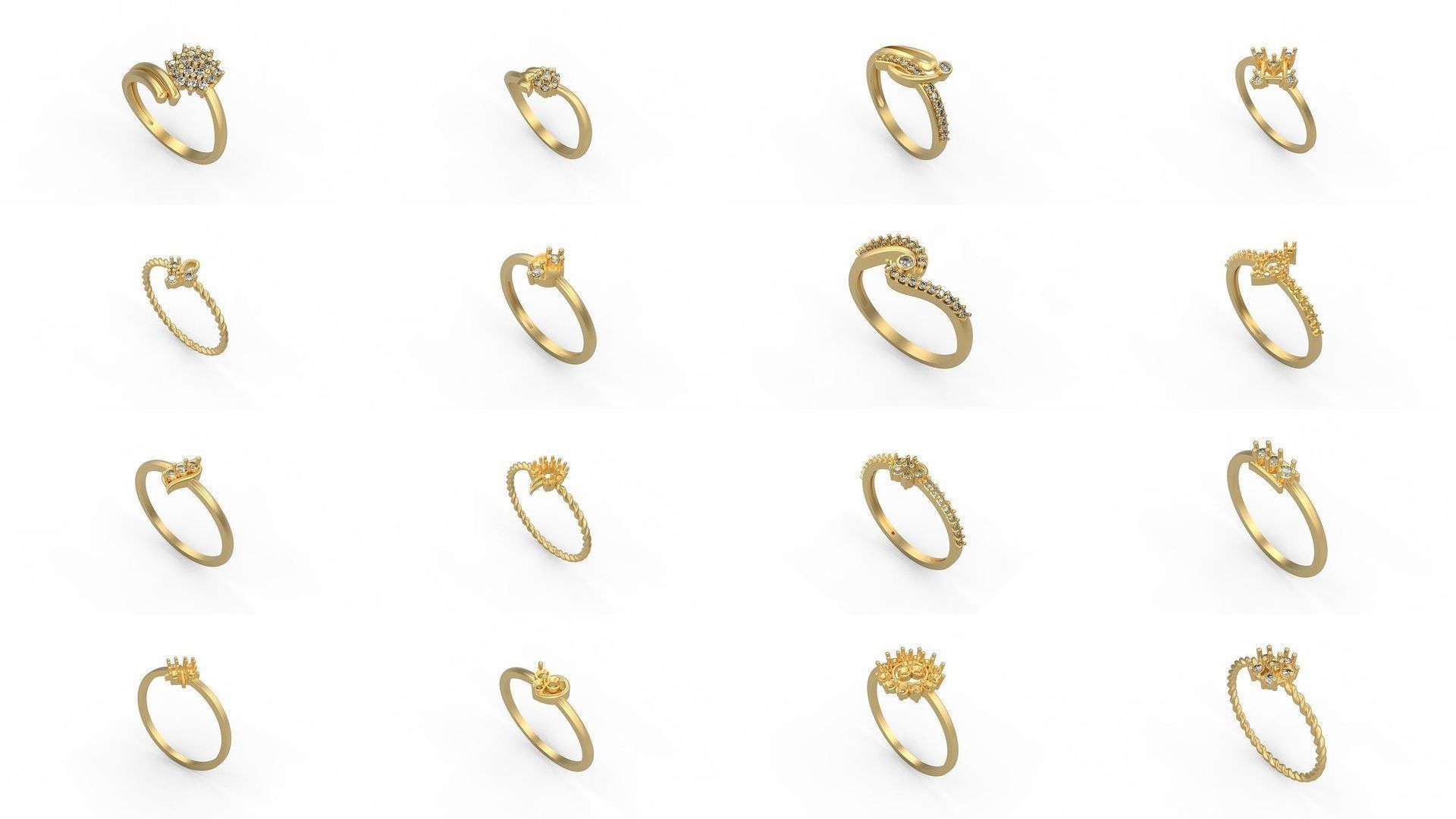 Light rings weighing 1 to 4 grams 1070 Rings 3D Model Collection_49