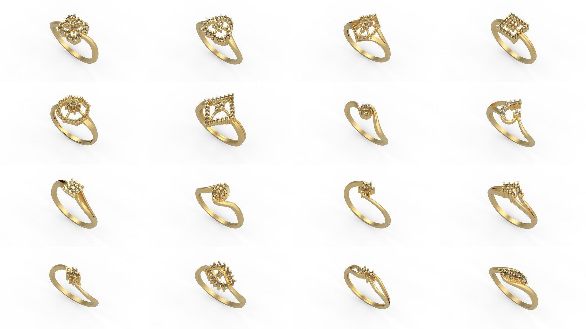 Light rings weighing 1 to 4 grams 1070 Rings 3D Model Collection_972