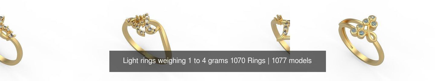 Light rings weighing 1 to 4 grams 1070 Rings 3D Model Collection_1327