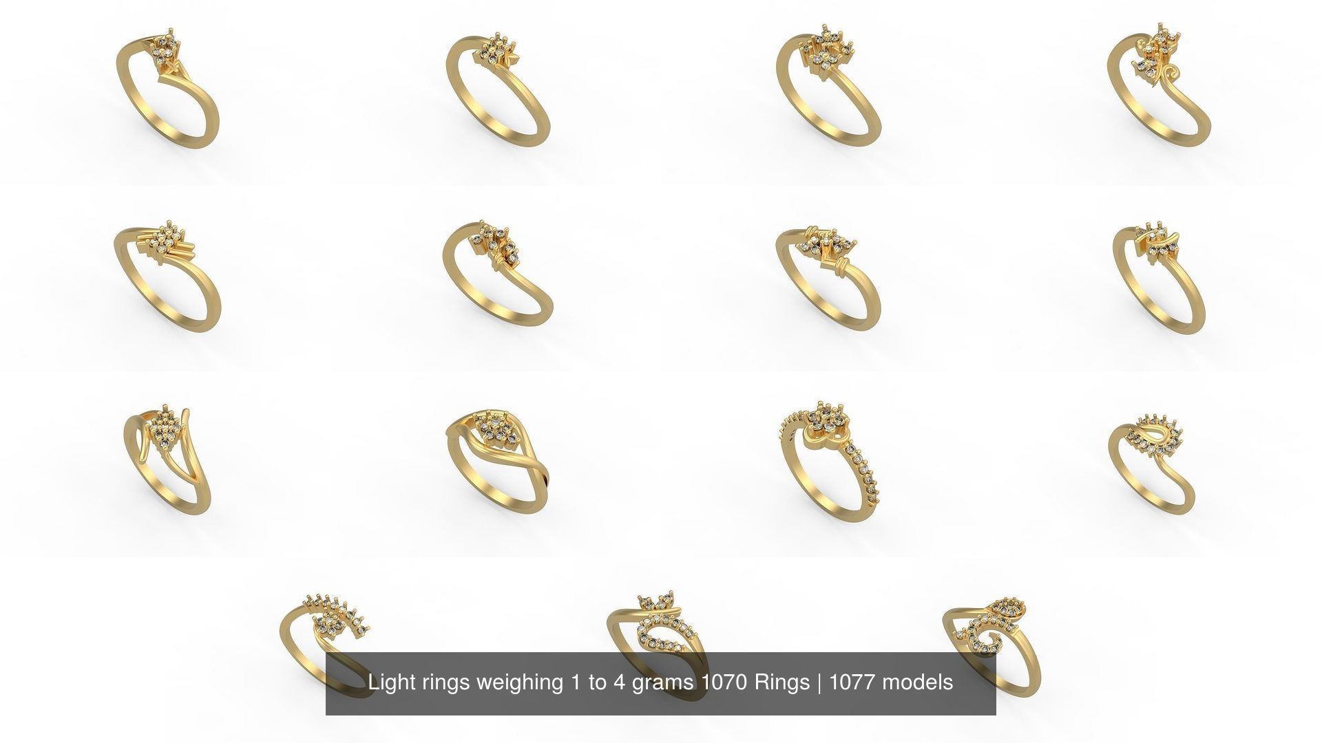 Light rings weighing 1 to 4 grams 1070 Rings 3D Model Collection_1224