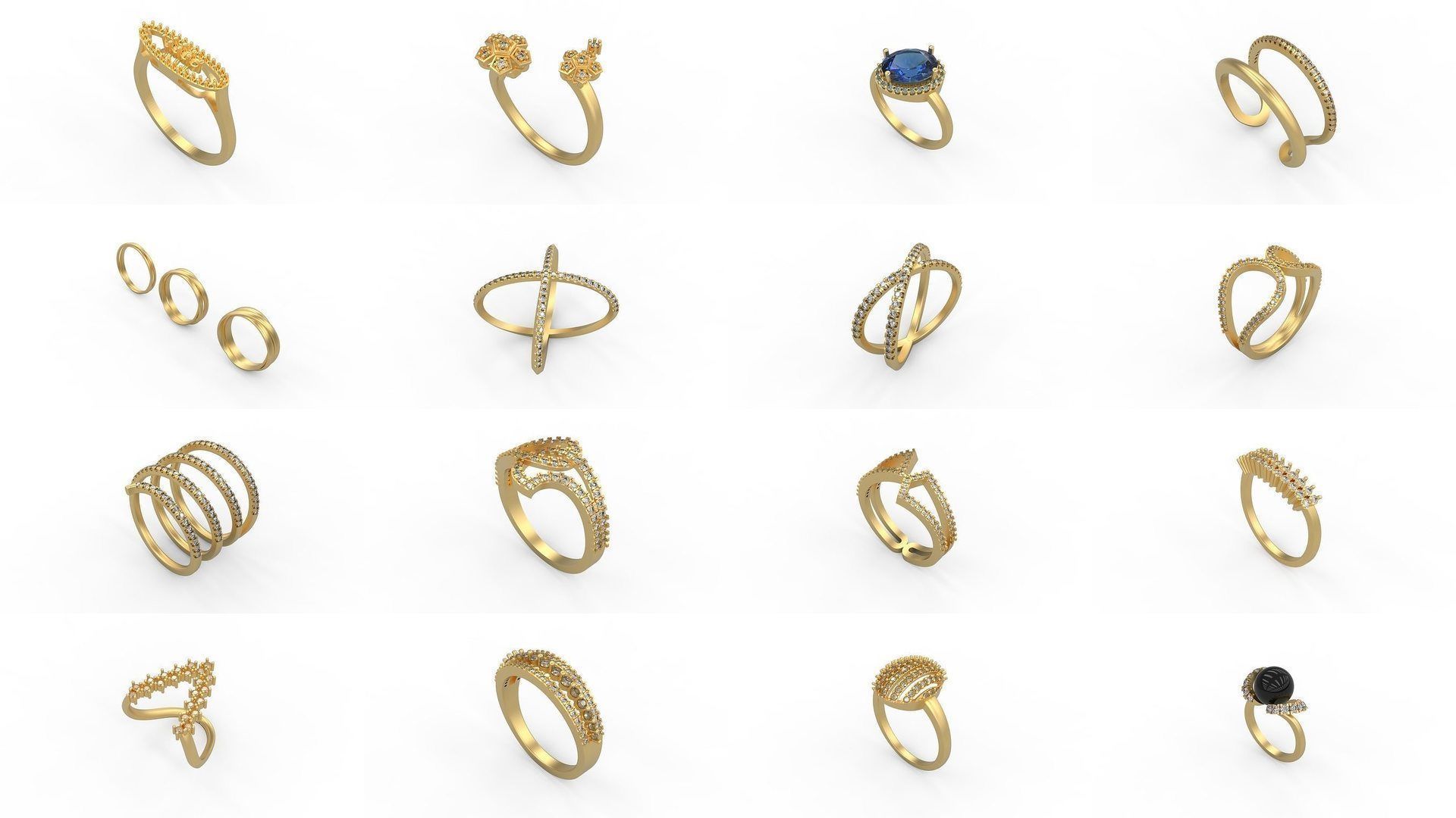 Light rings weighing 1 to 4 grams 1070 Rings 3D Model Collection_1499