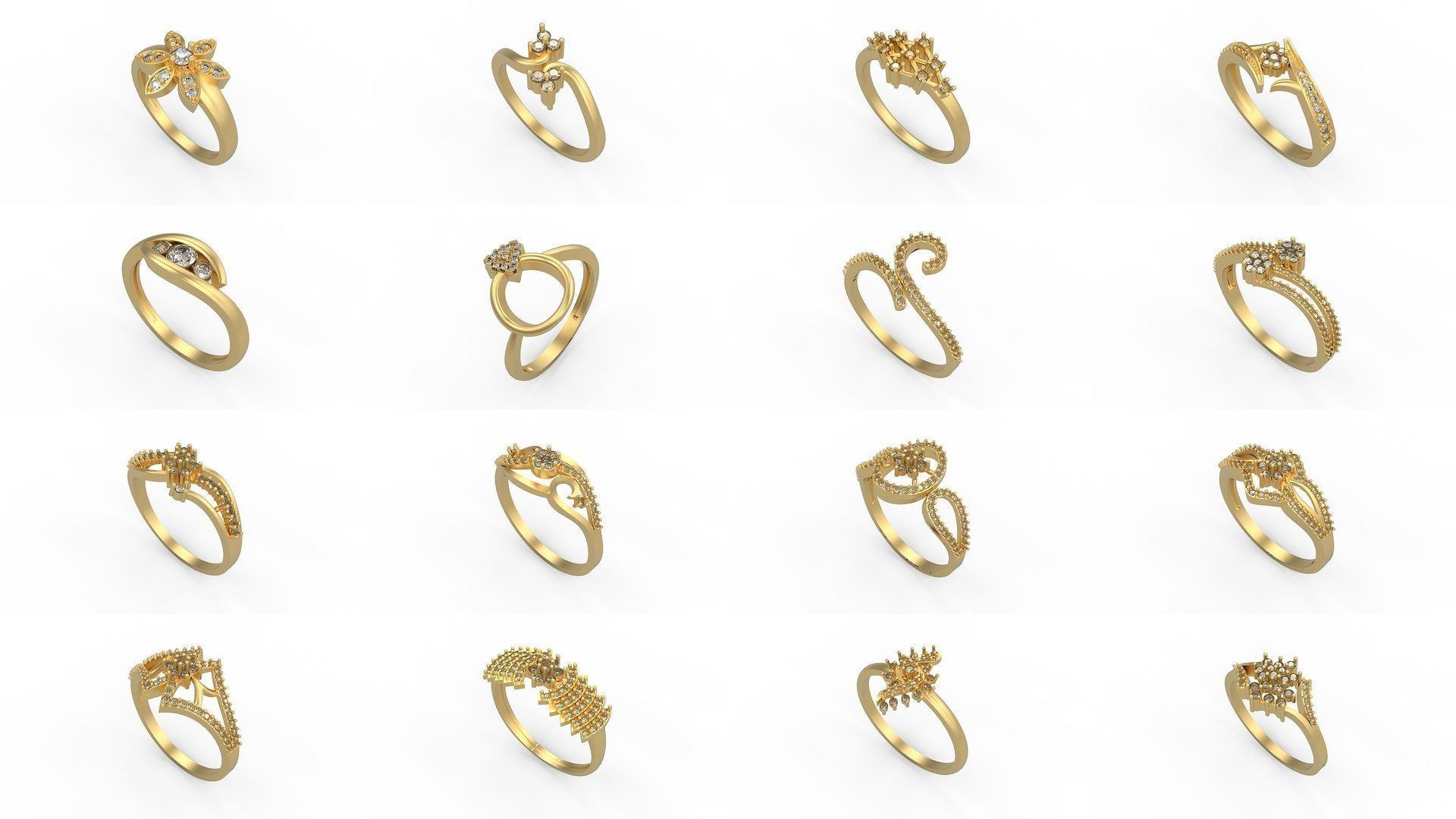 Light rings weighing 1 to 4 grams 1070 Rings 3D Model Collection_823