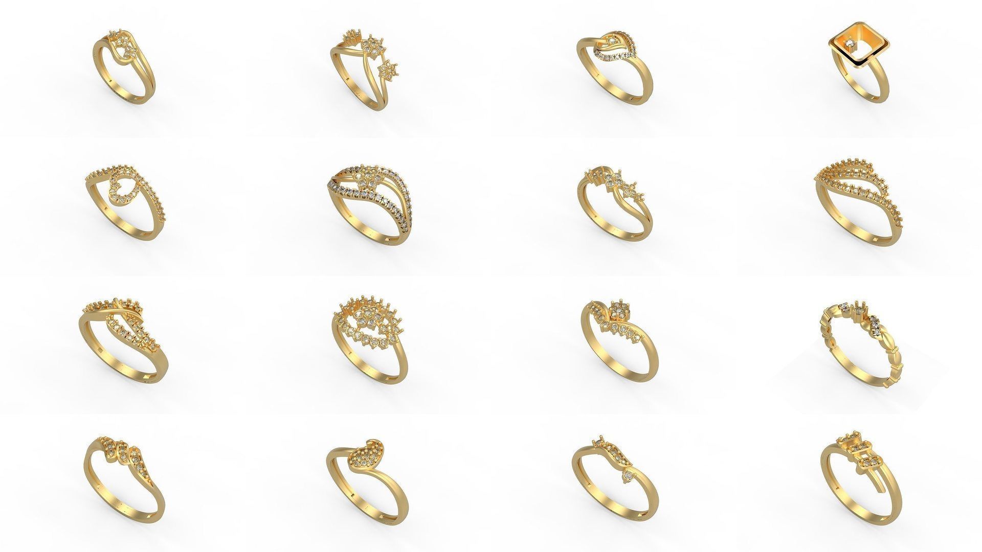 Light rings weighing 1 to 4 grams 1070 Rings 3D Model Collection_675