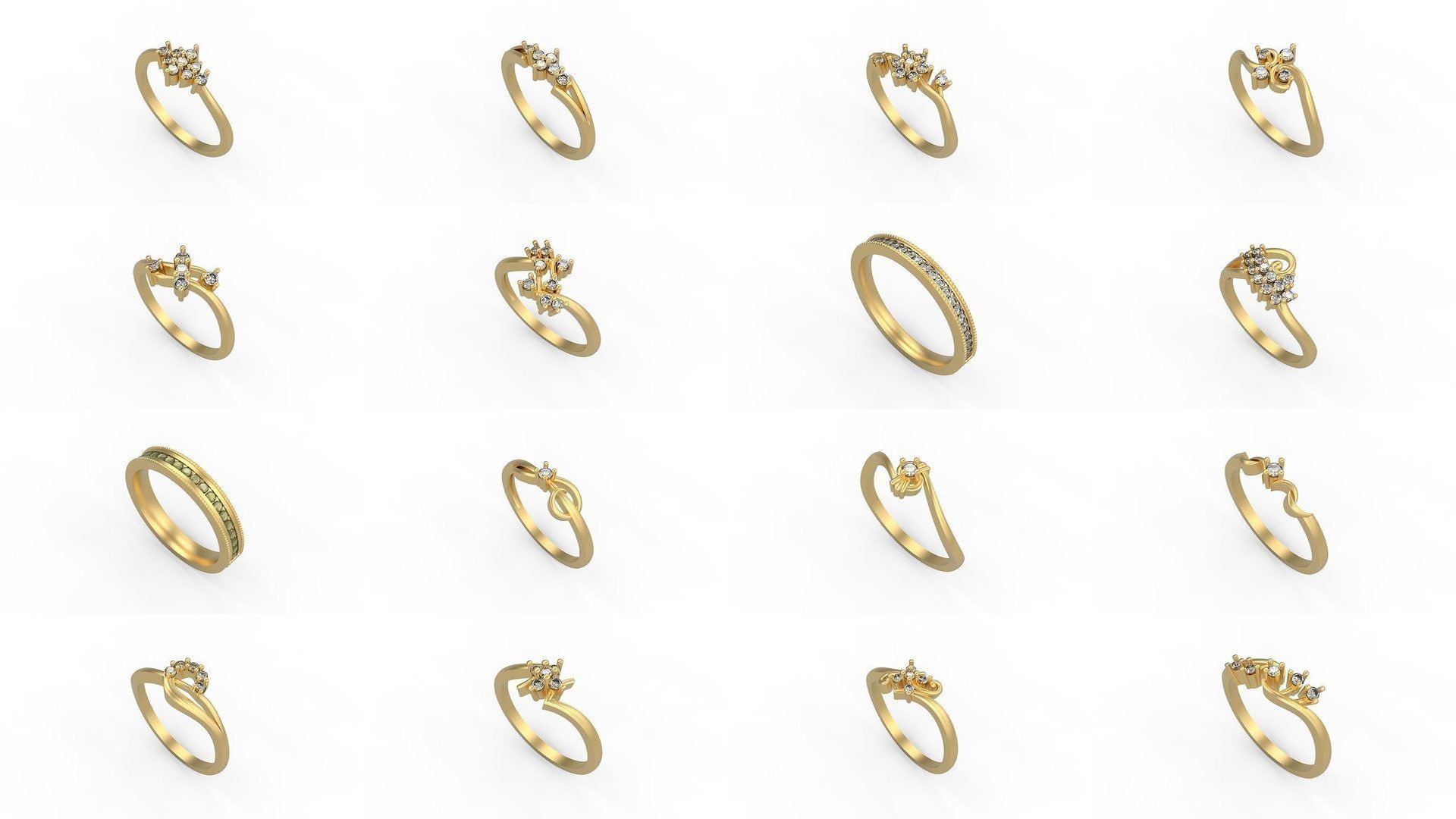 Light rings weighing 1 to 4 grams 1070 Rings 3D Model Collection_1116