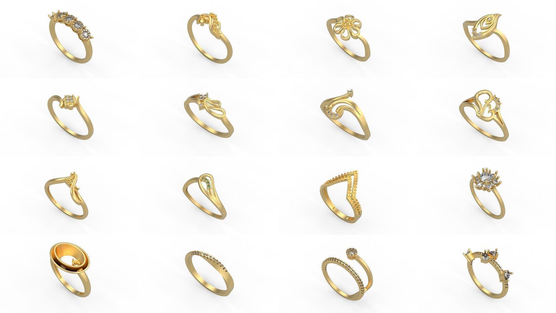 Light rings weighing 1 to 4 grams 1070 Rings 3D Model Collection_1404