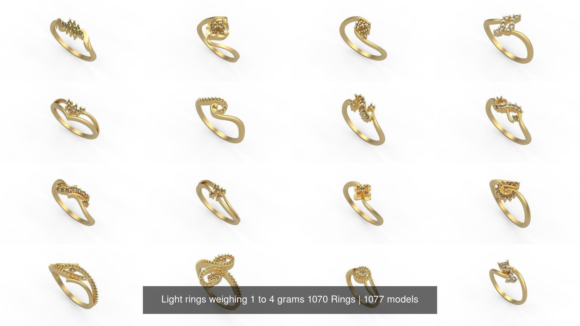 Light rings weighing 1 to 4 grams 1070 Rings 3D Model Collection_1030