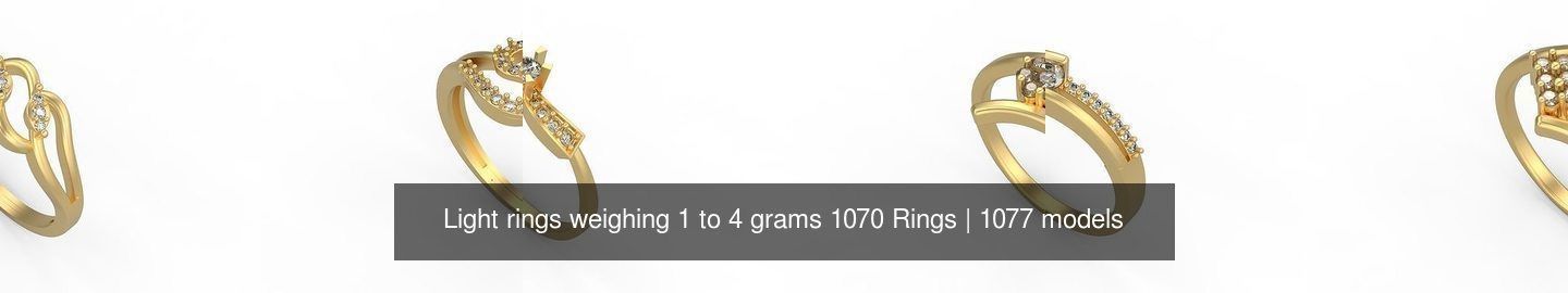 Light rings weighing 1 to 4 grams 1070 Rings 3D Model Collection_792