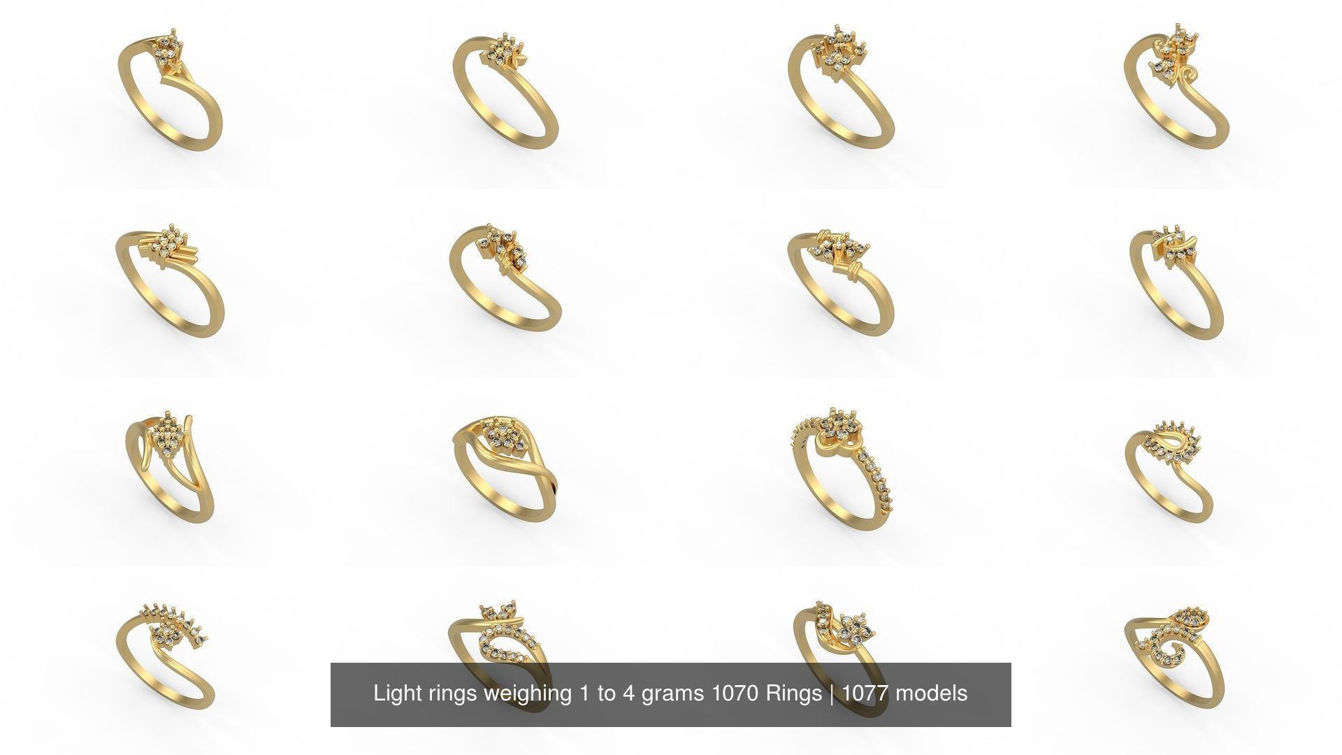 Light rings weighing 1 to 4 grams 1070 Rings 3D Model Collection_1236