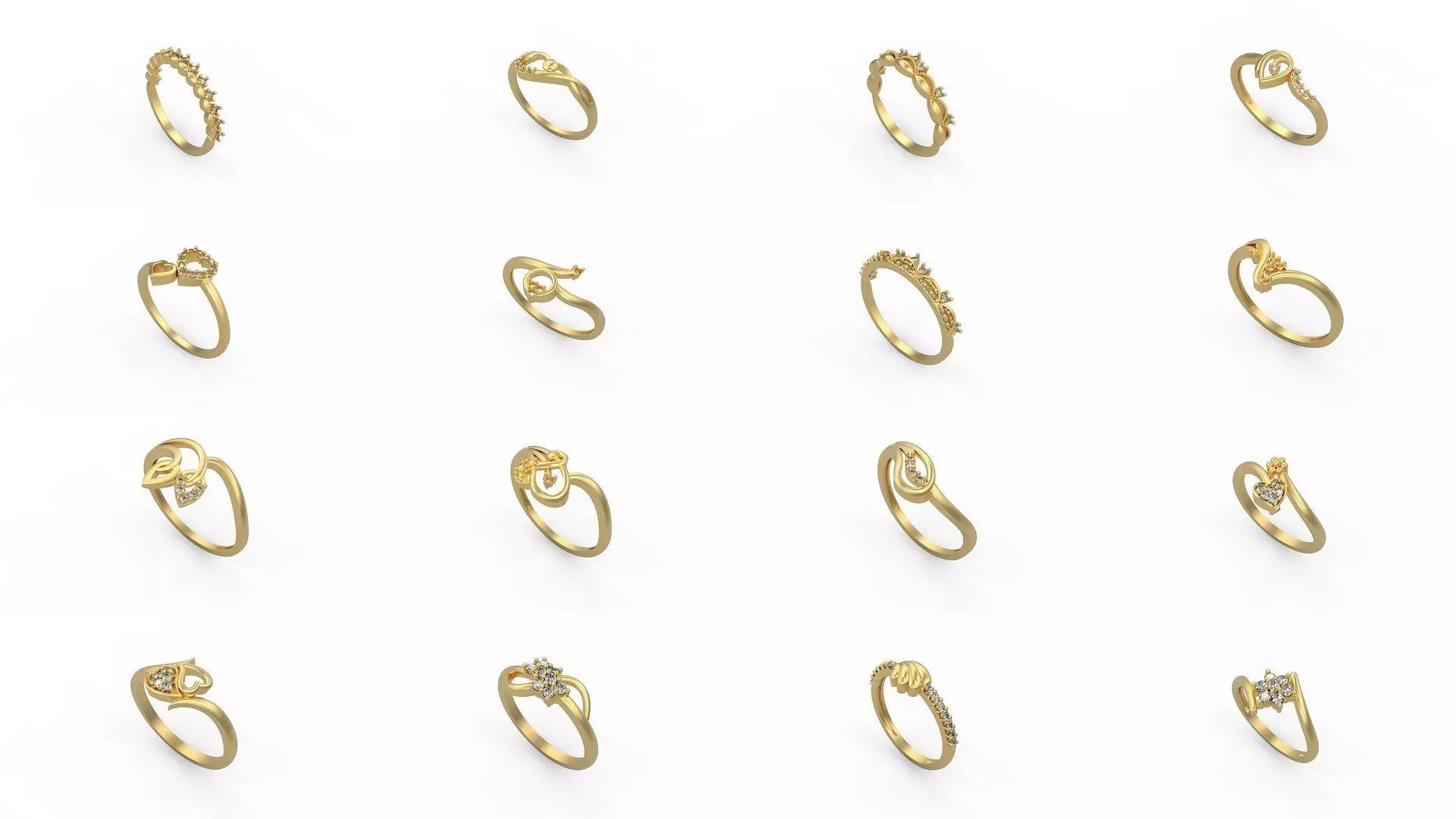 Light rings weighing 1 to 4 grams 1070 Rings 3D Model Collection_1