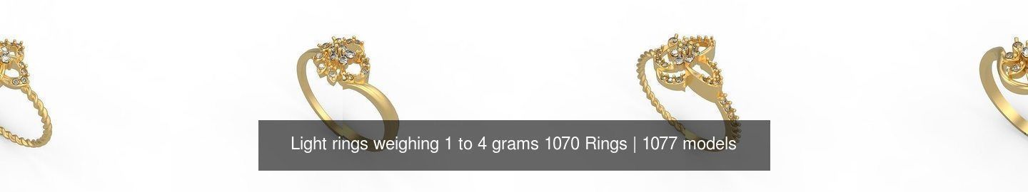 Light rings weighing 1 to 4 grams 1070 Rings 3D Model Collection_485