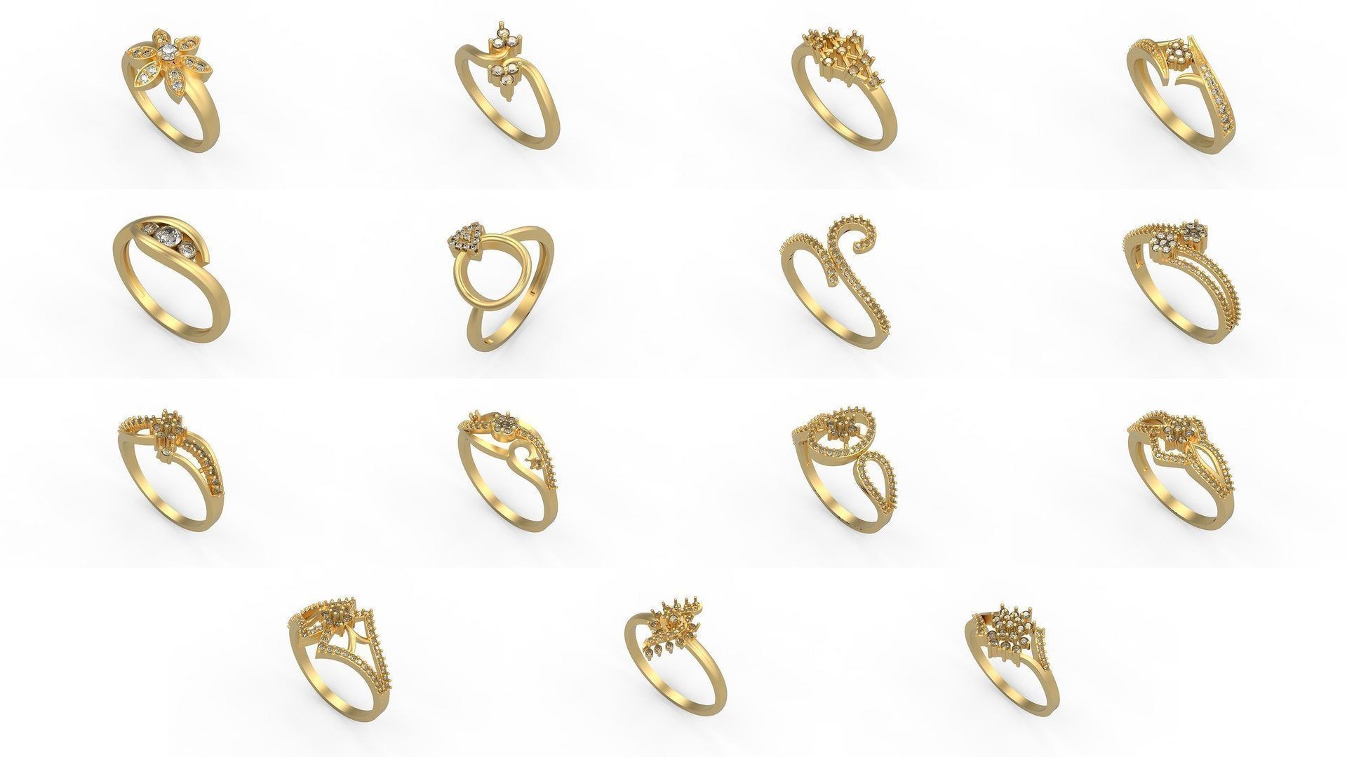 Light rings weighing 1 to 4 grams 1070 Rings 3D Model Collection_825