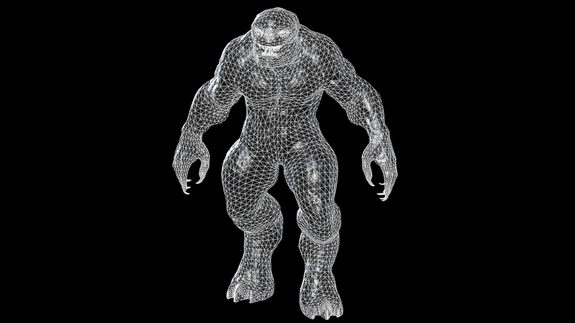 Stone Monster Low-poly 3D model_4