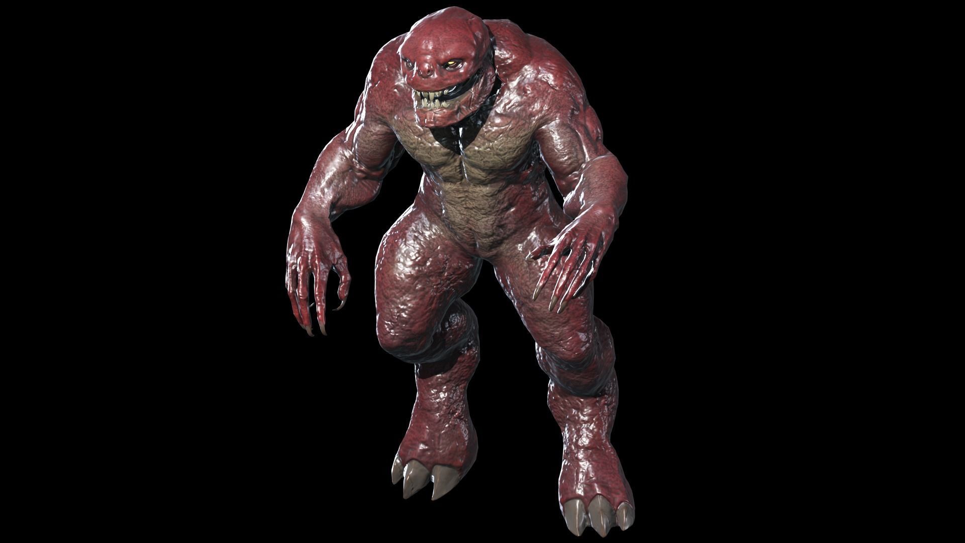 Stone Monster Low-poly 3D model_8