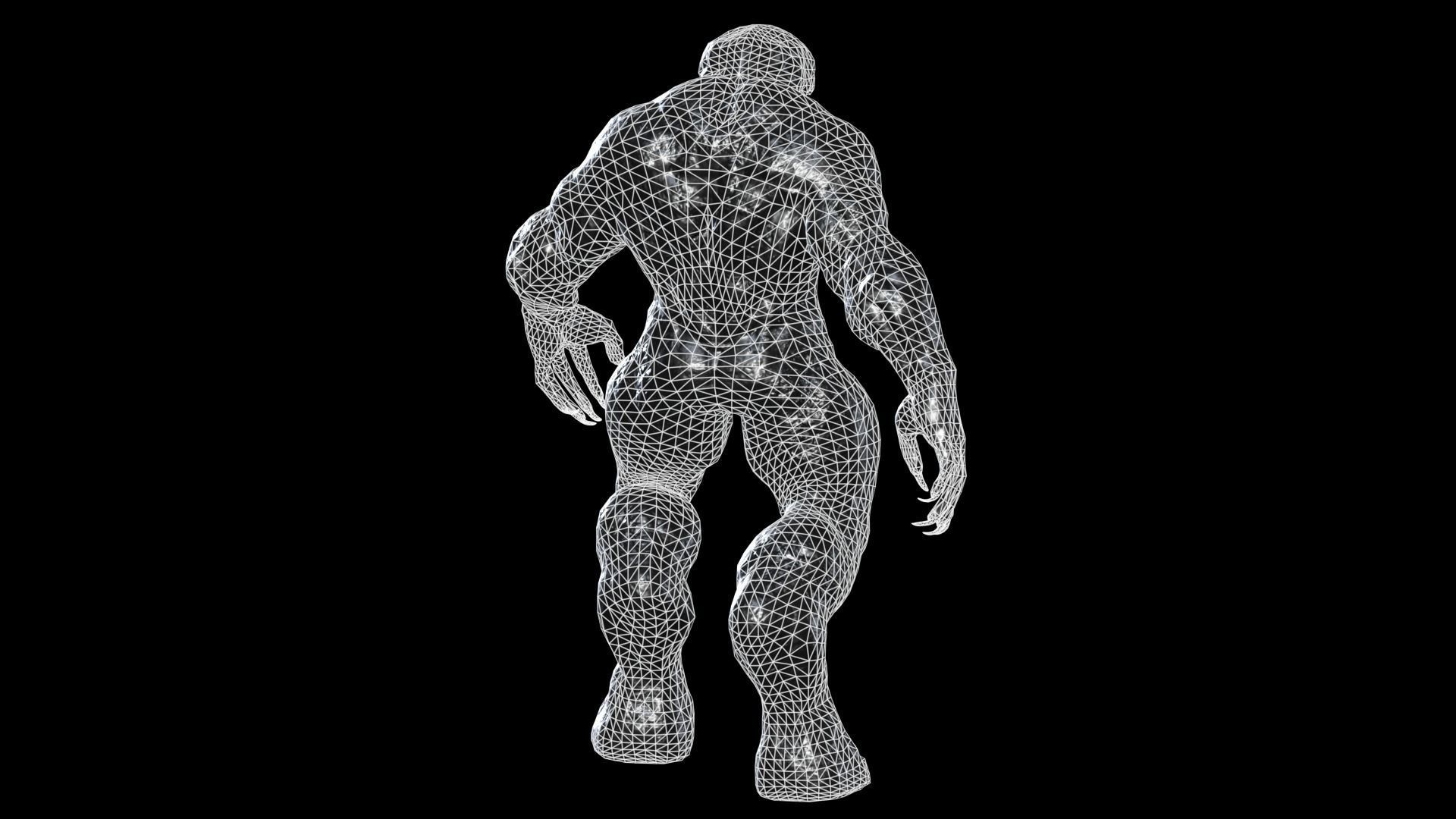 Stone Monster Low-poly 3D model_5