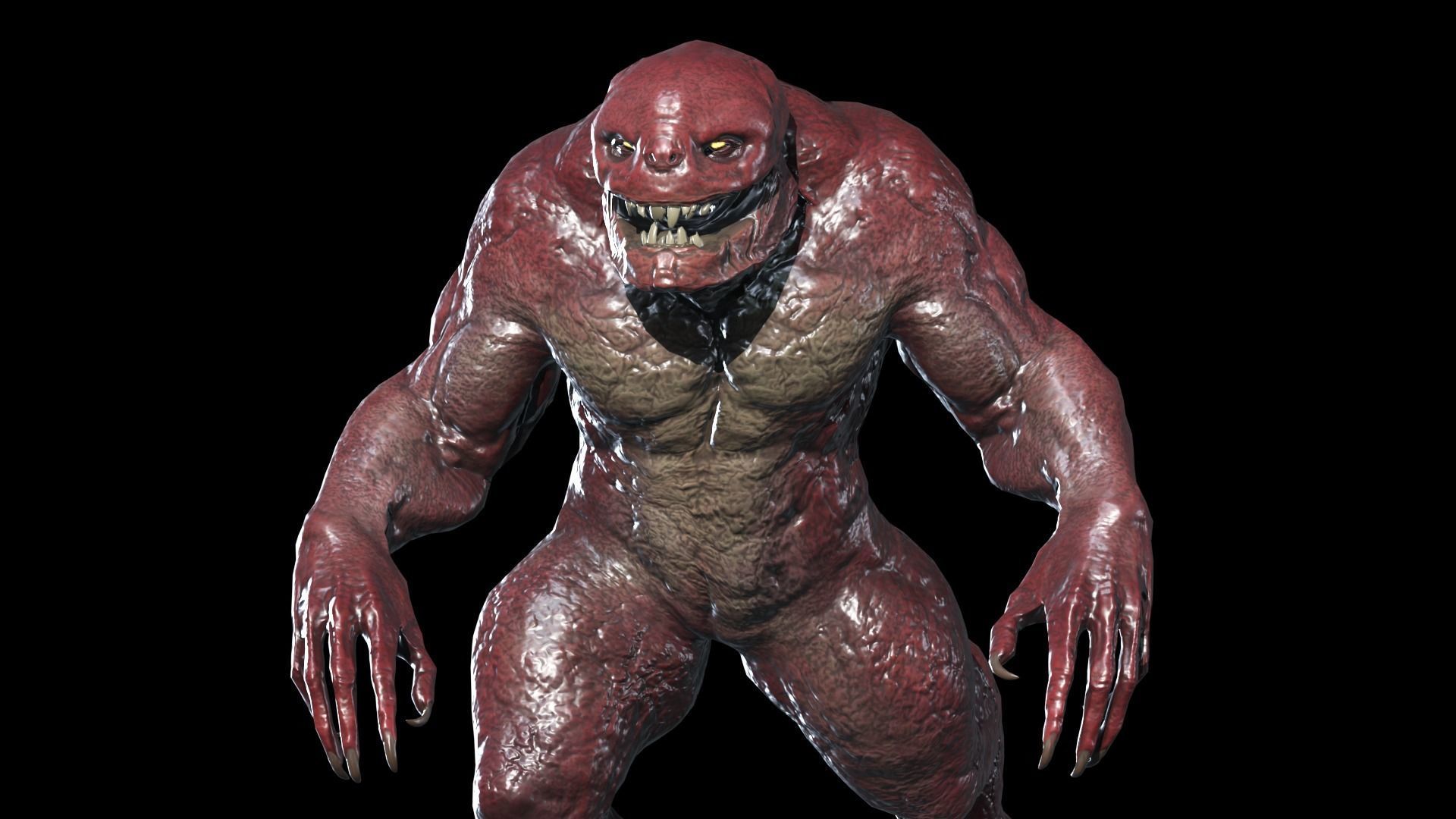 Stone Monster Low-poly 3D model_2