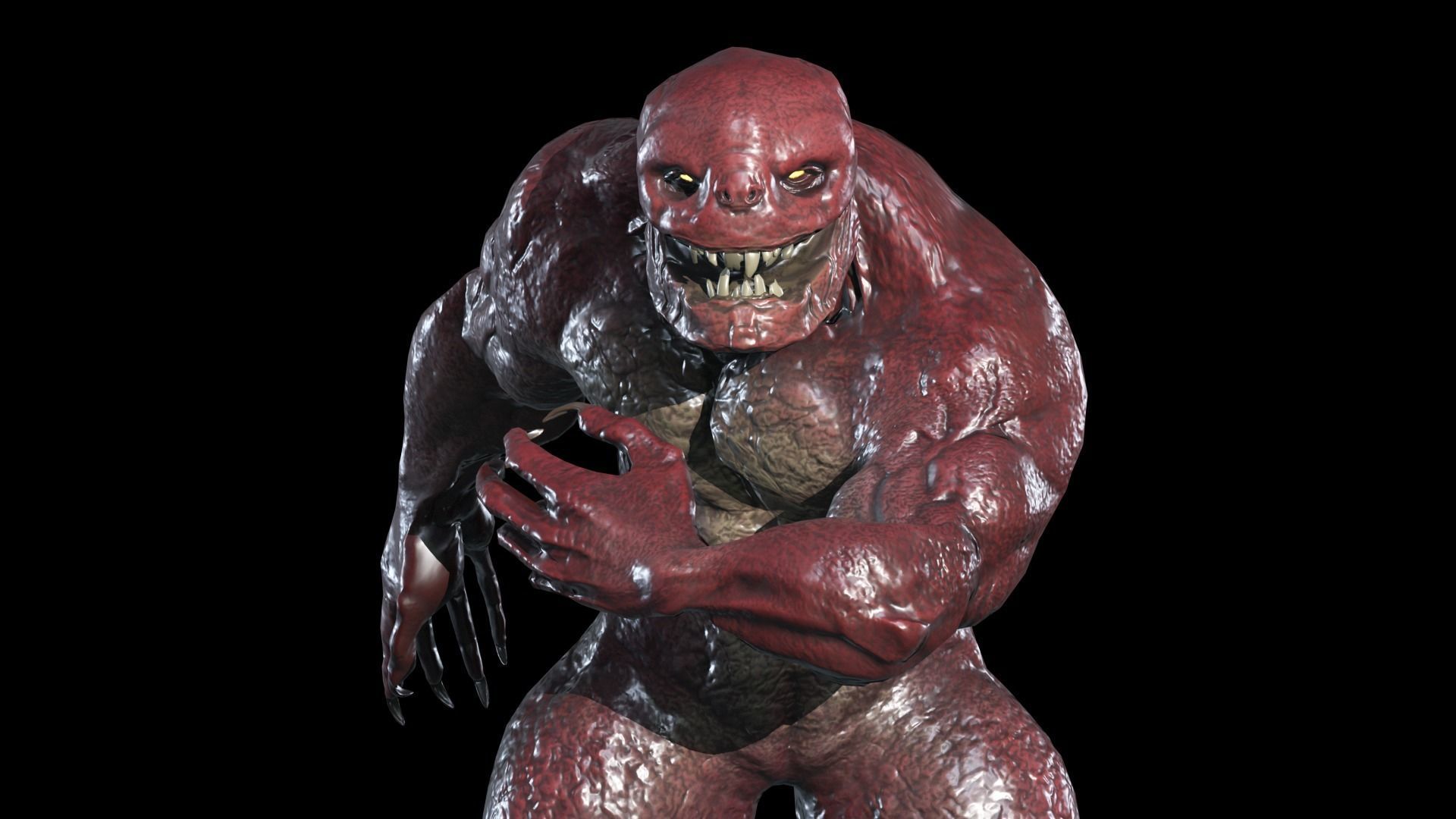 Stone Monster Low-poly 3D model_9