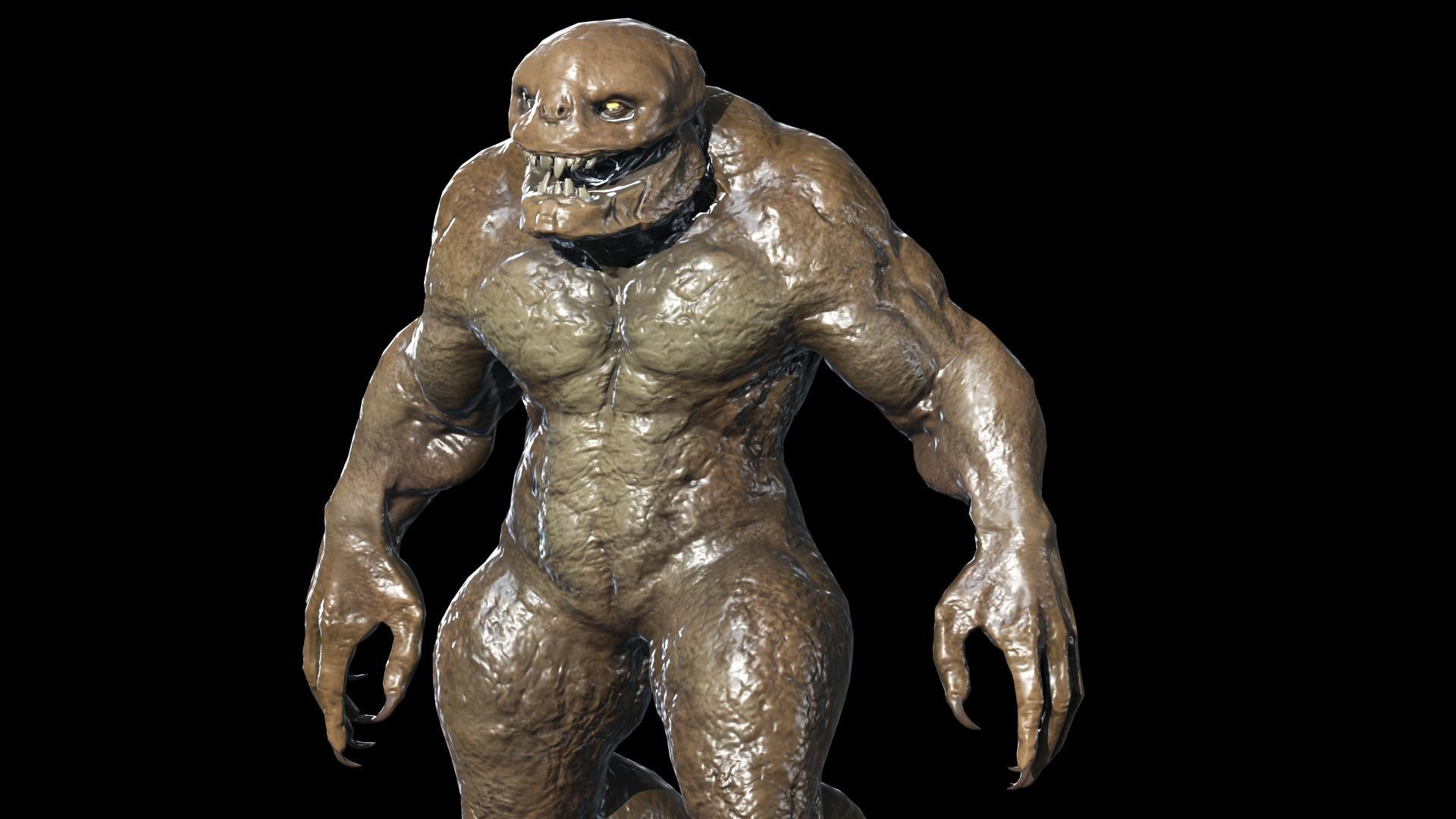 Stone Monster Low-poly 3D model_3