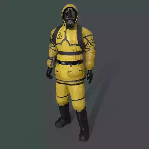 Man In Protective Hazmat Suit