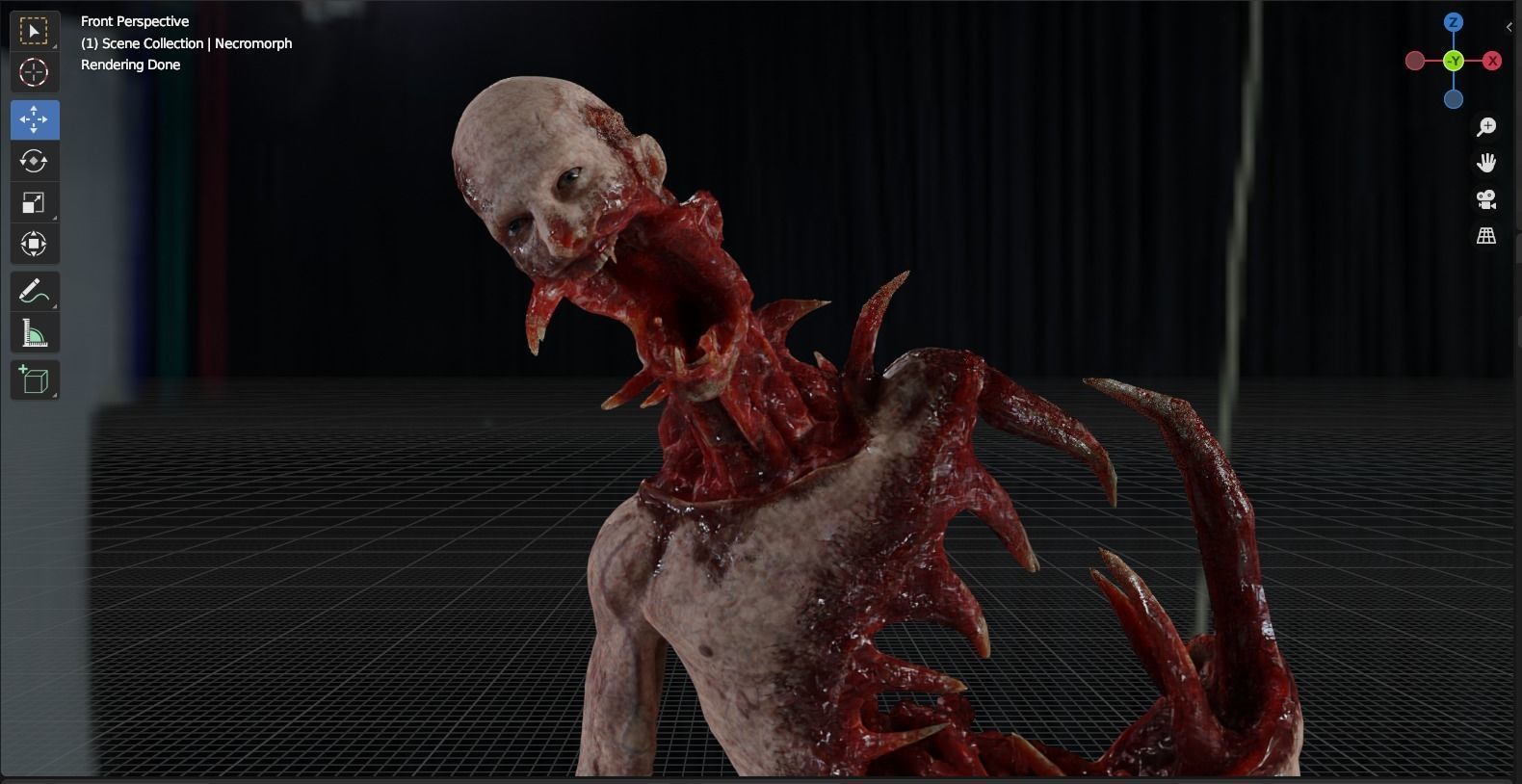 Dead Space Necromorph Low-poly 3D model_5