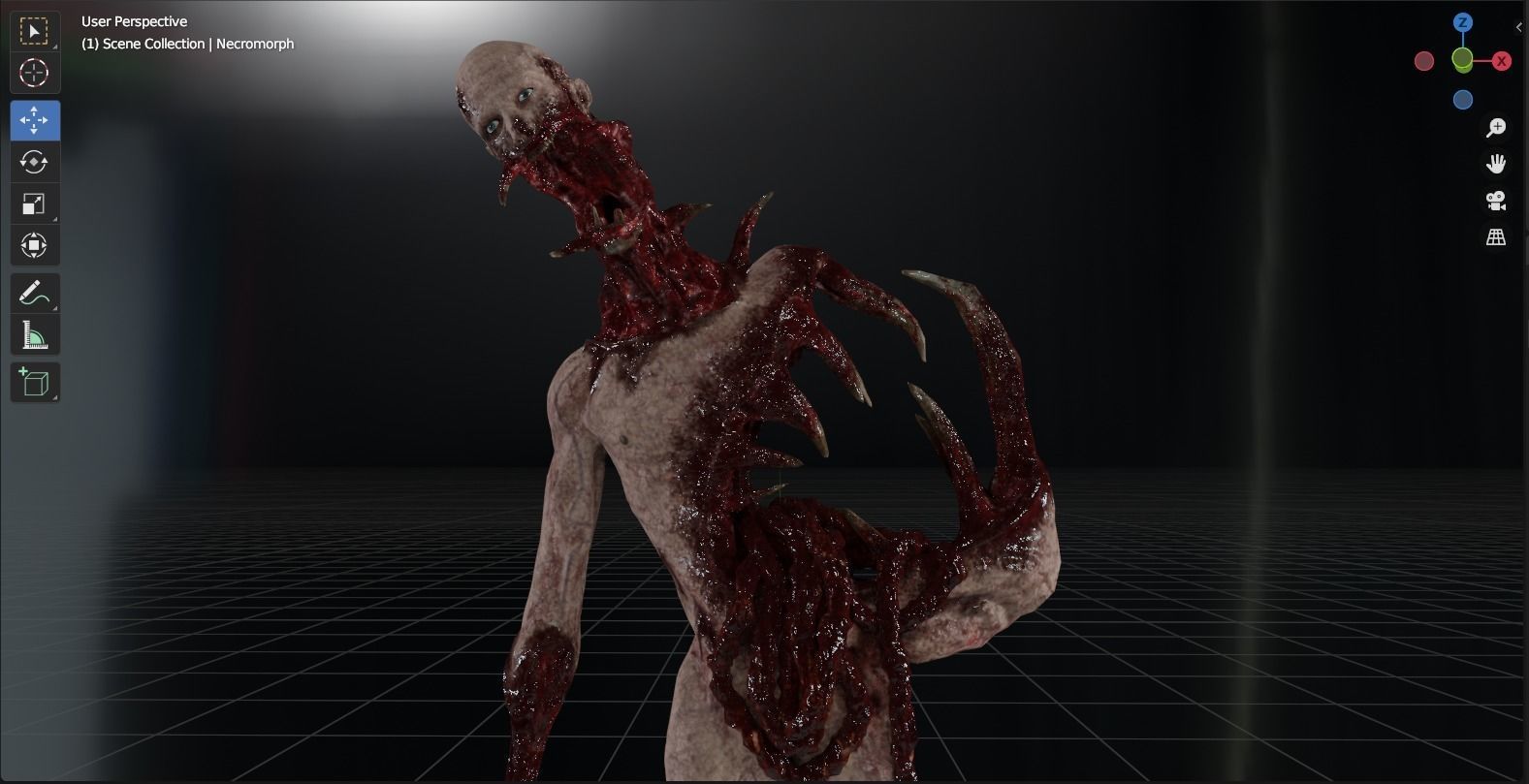 Dead Space Necromorph Low-poly 3D model_9
