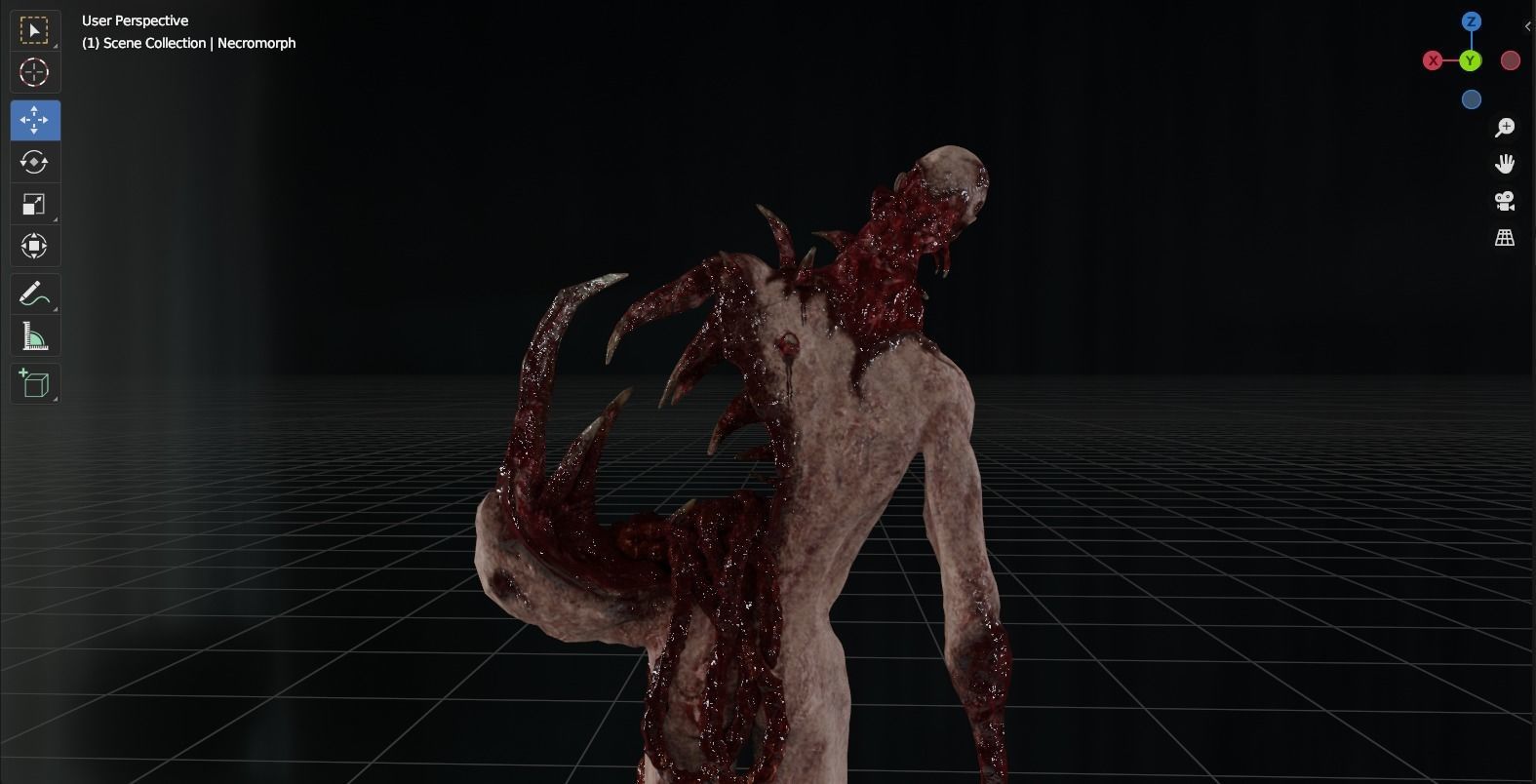 Dead Space Necromorph Low-poly 3D model_11