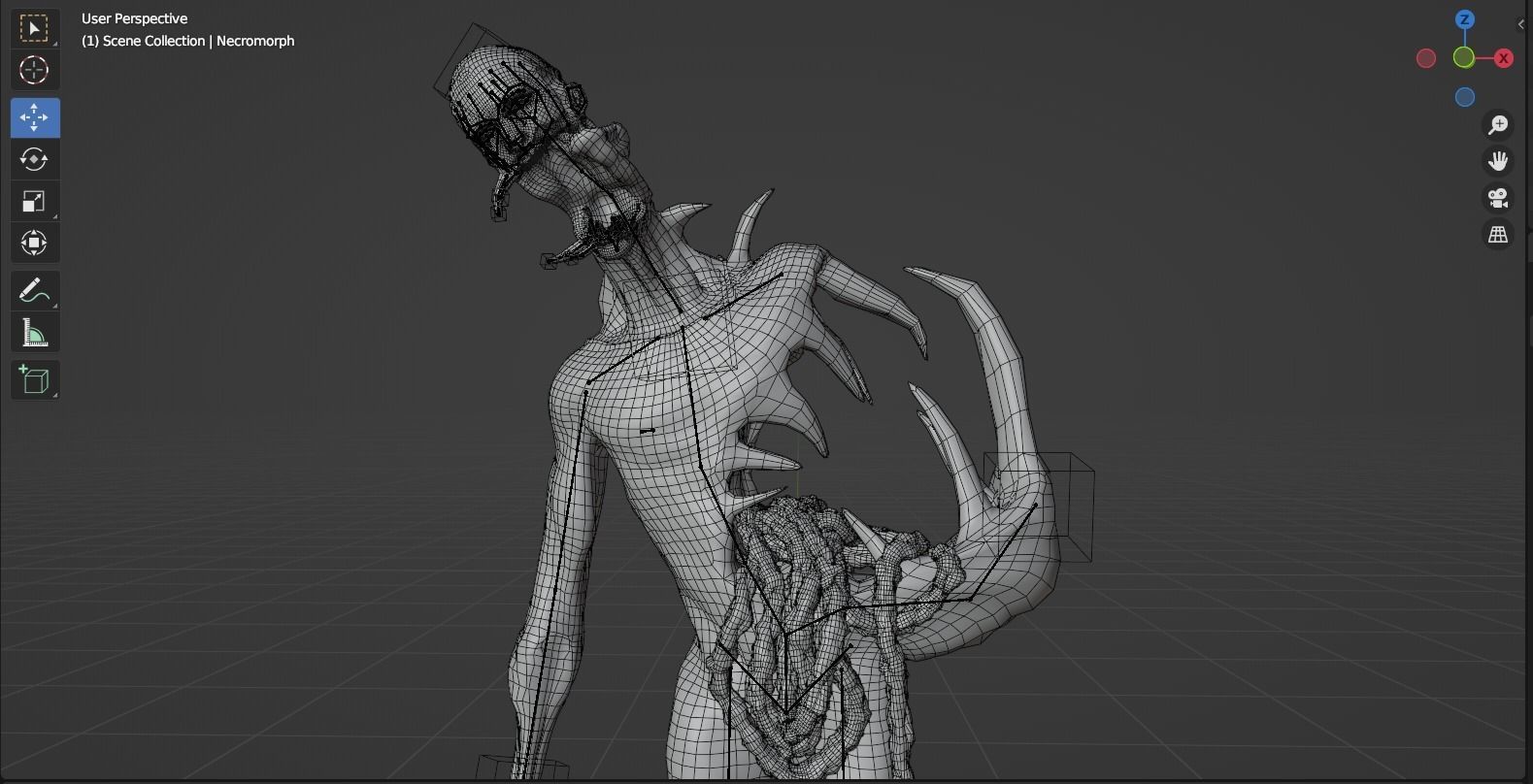 Dead Space Necromorph Low-poly 3D model_13