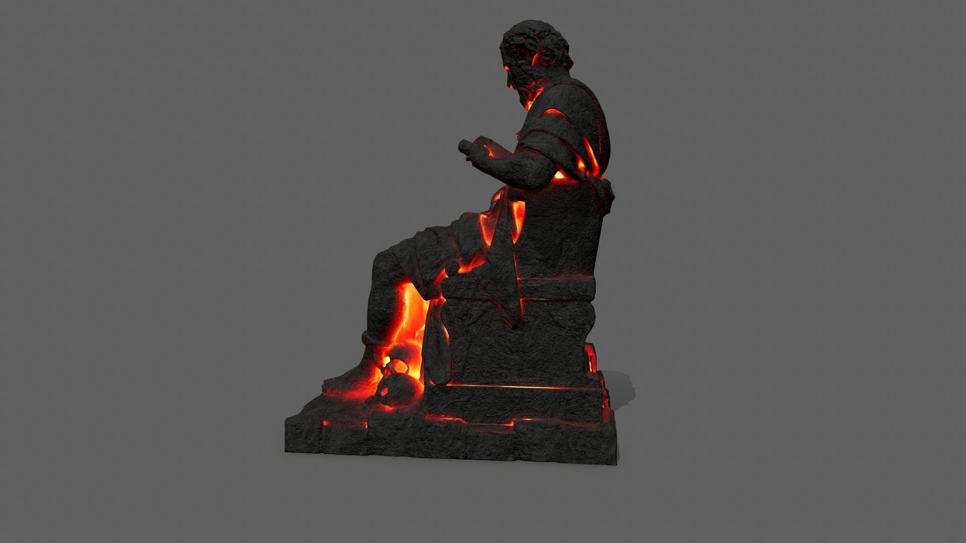 lava statue Low-poly 3D model_4