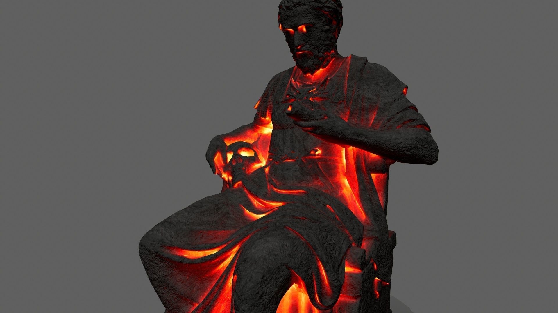 lava statue Low-poly 3D model_10
