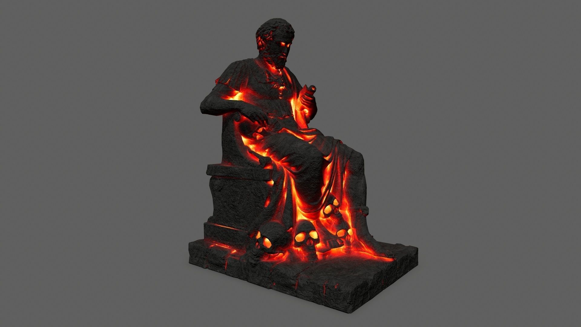 lava statue Low-poly 3D model_8