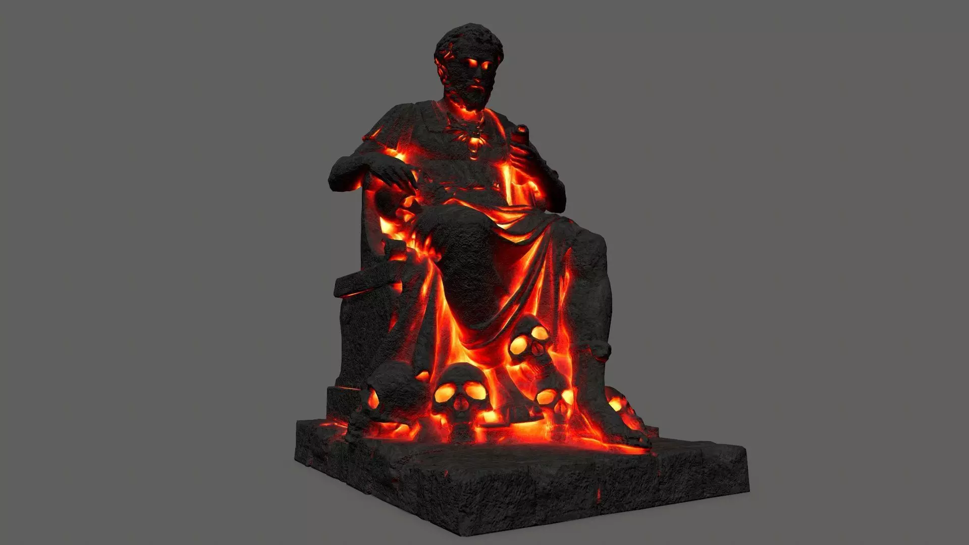 lava statue Low-poly 3D model_0