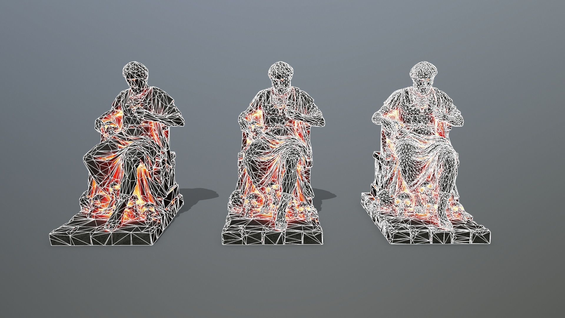 lava statue Low-poly 3D model_12