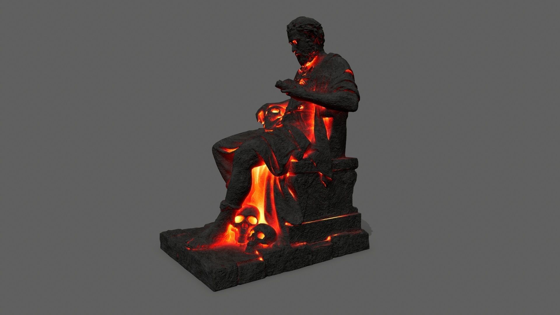 lava statue Low-poly 3D model_3