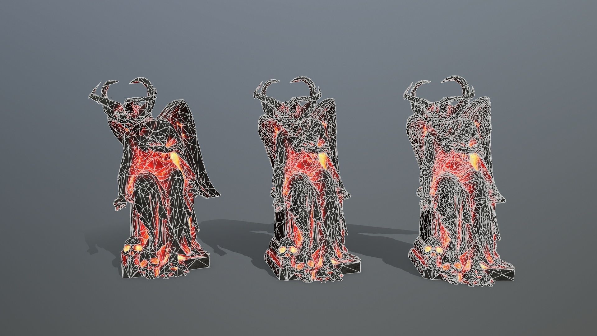 lava statue  Low-poly 3D model_16