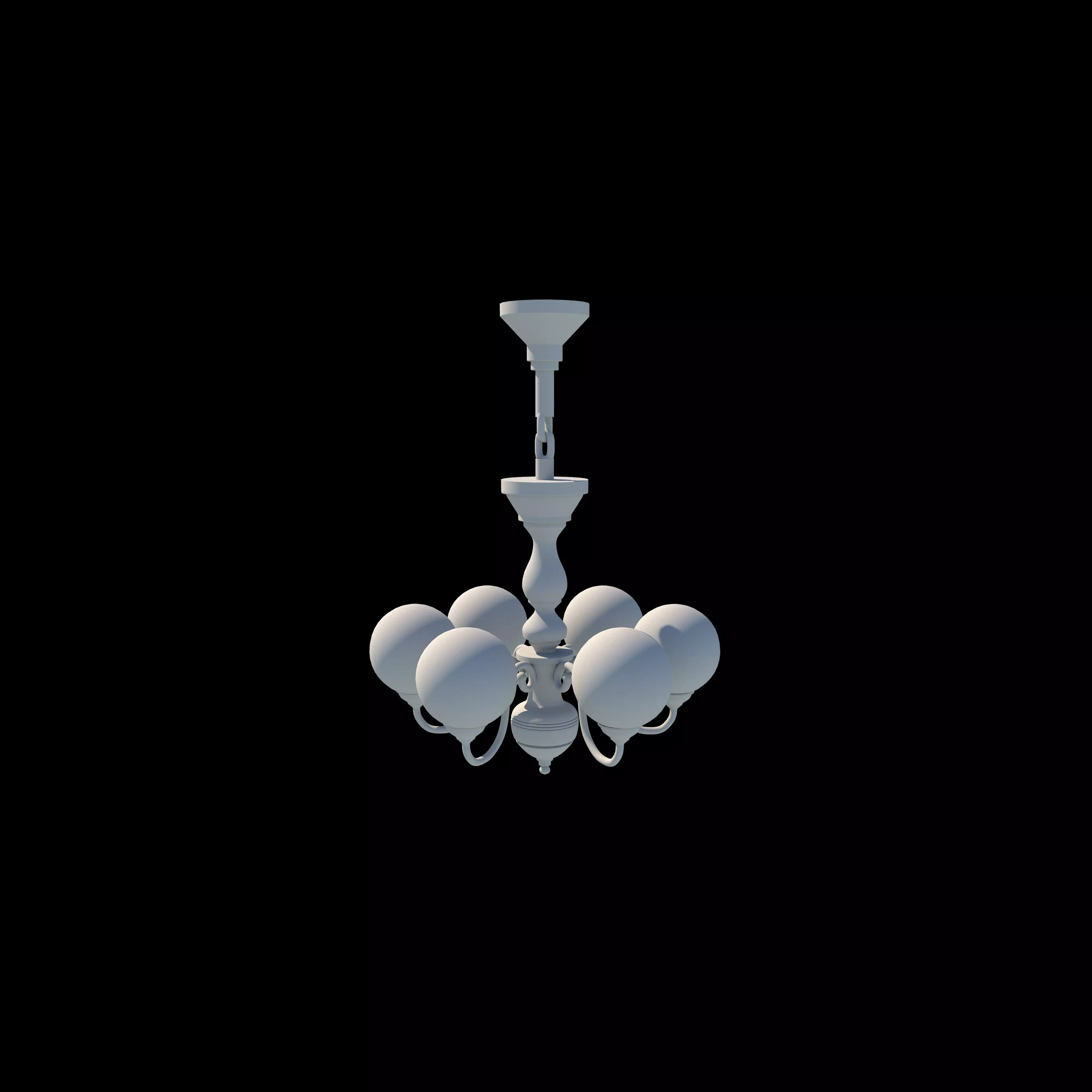 ceiling light Low-poly 3D model_0