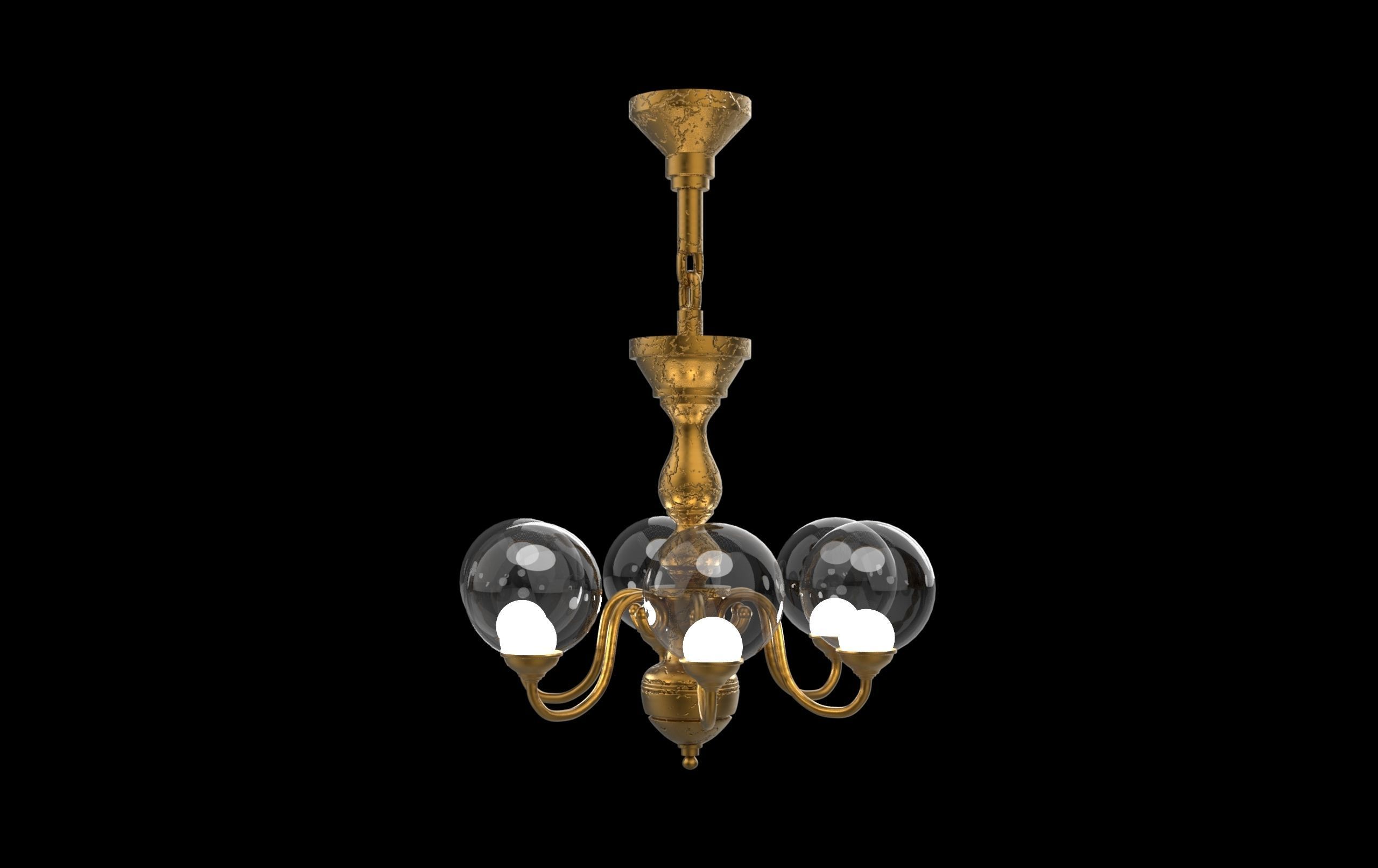 ceiling light Low-poly 3D model_4