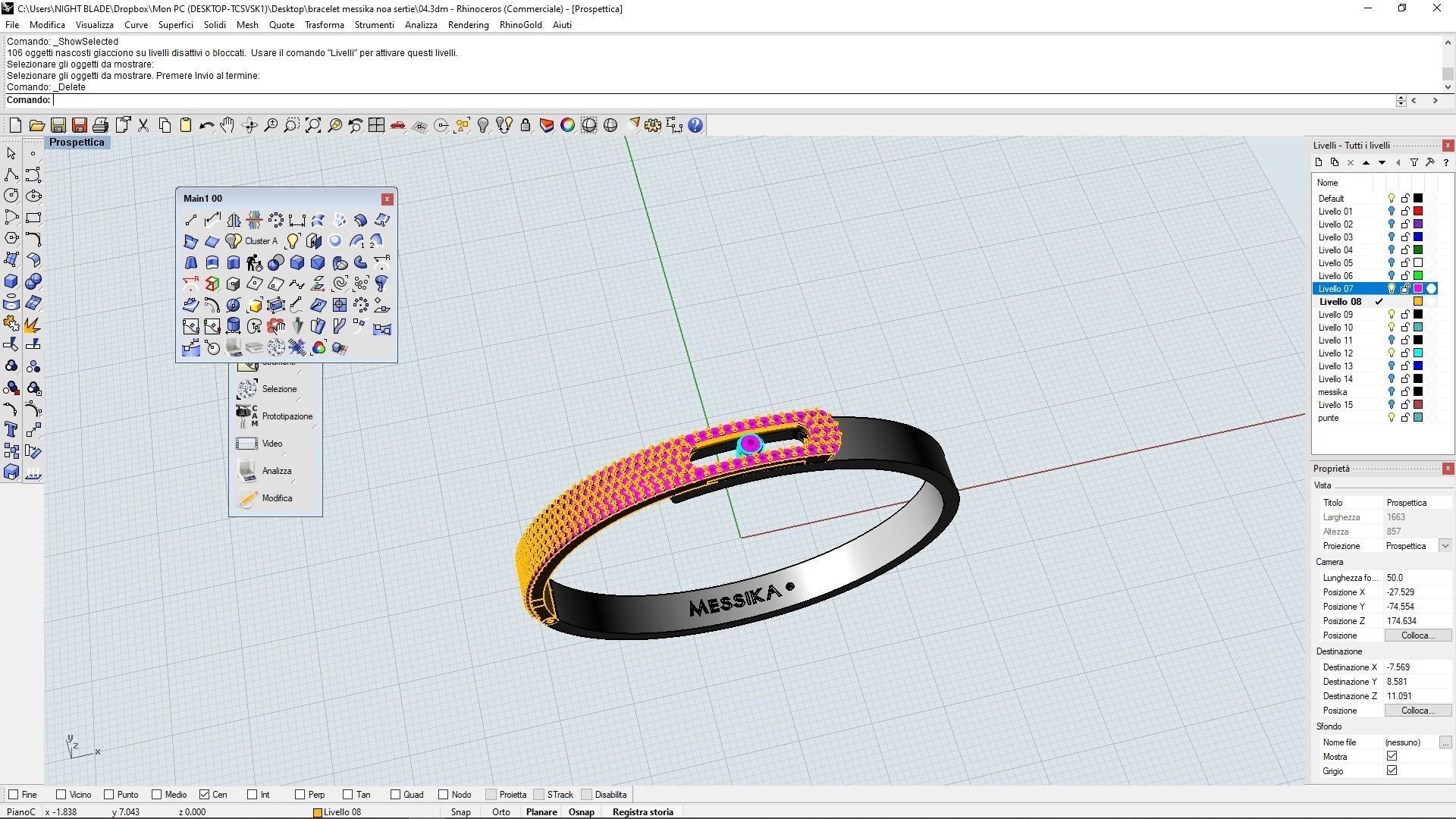 BRACELET WITH DIAMONDS MOVE NOA 3D print model_1