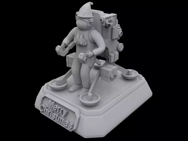 Santa Astronaut 3D print model_0