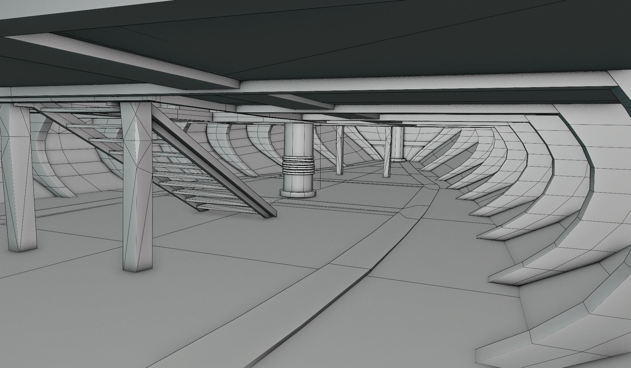 Galleon Mayflower Multideck With Interior Ship Low-poly 3D model_26