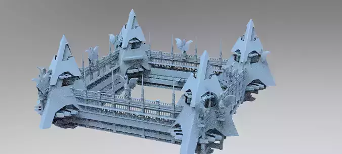 Dark Fire Drake Cathedral Tower Arena 1 3D model