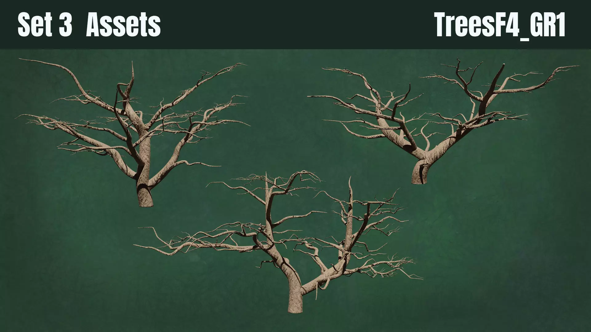 Trees F4 GR01 Pack - Unleafs Assets Nature Env Free 3D model_0