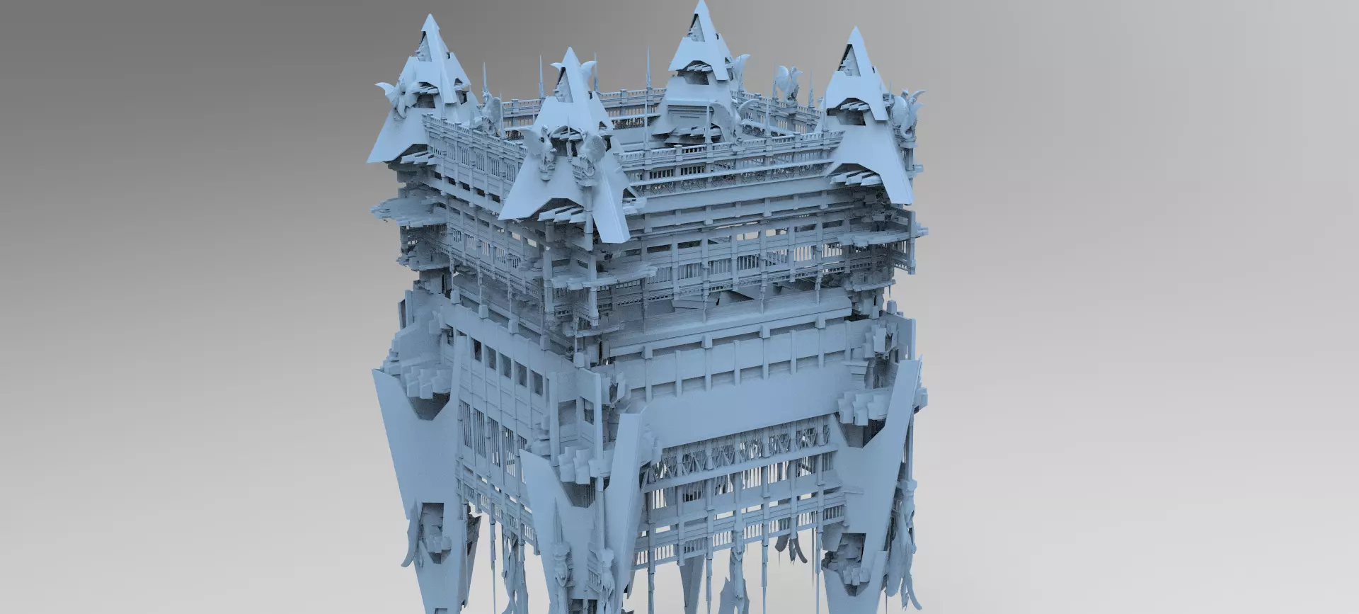 Dark Fire Drake Cathedral Tower Arena Tower 2 3D model_0